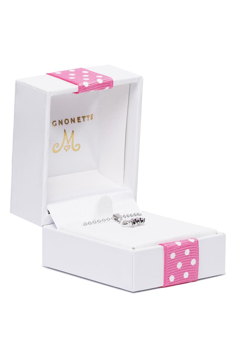 Mignonette Sterling Silver & Cubic Zirconia Crown Pendant Necklace, Alternate, color, Silver