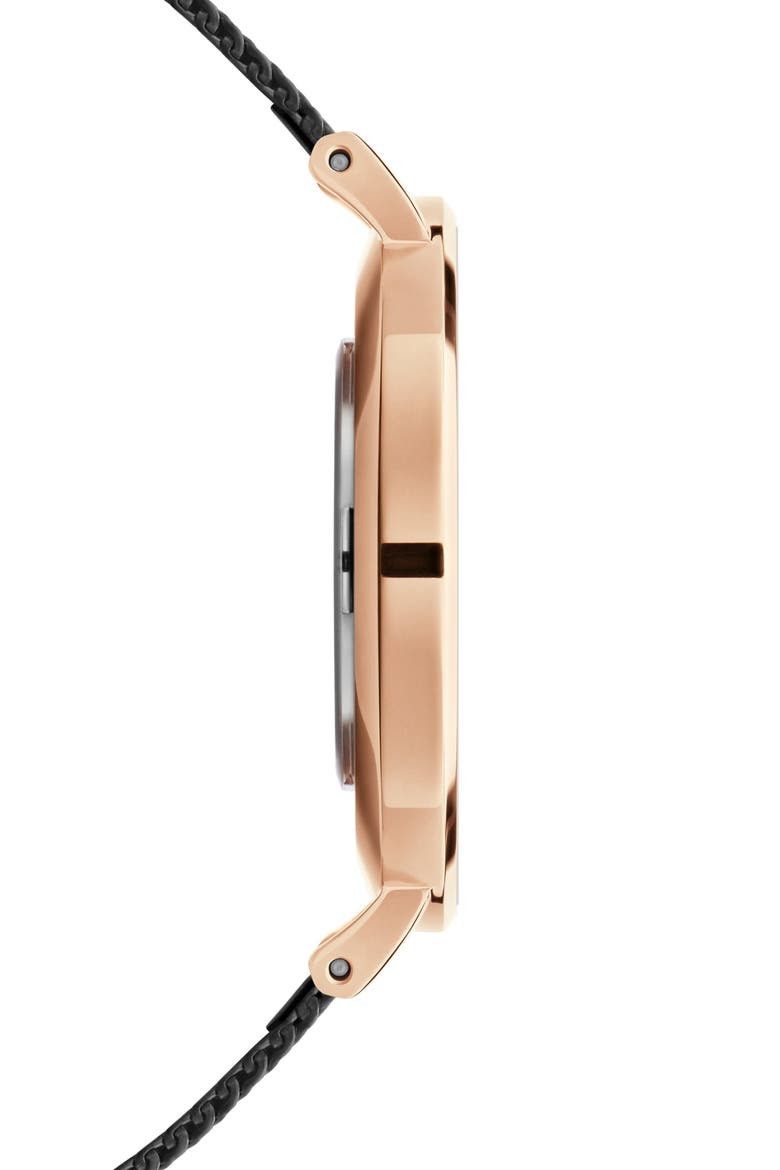 Petite Ashfield Mesh Strap Watch, 36mm, Alternate, color, ROSE GOLD/BLACK