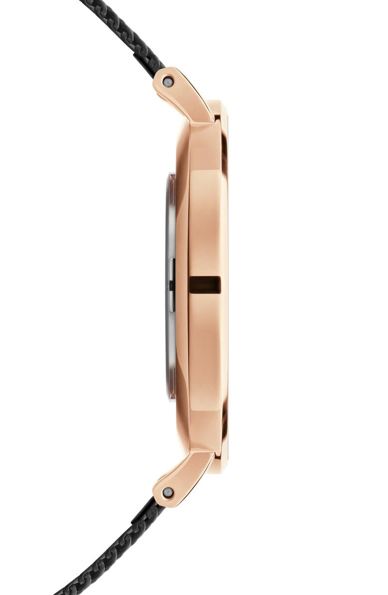 Daniel Wellington Petite Ashfield Mesh Strap Watch, 36mm, Alternate, color, Rose Gold/Black