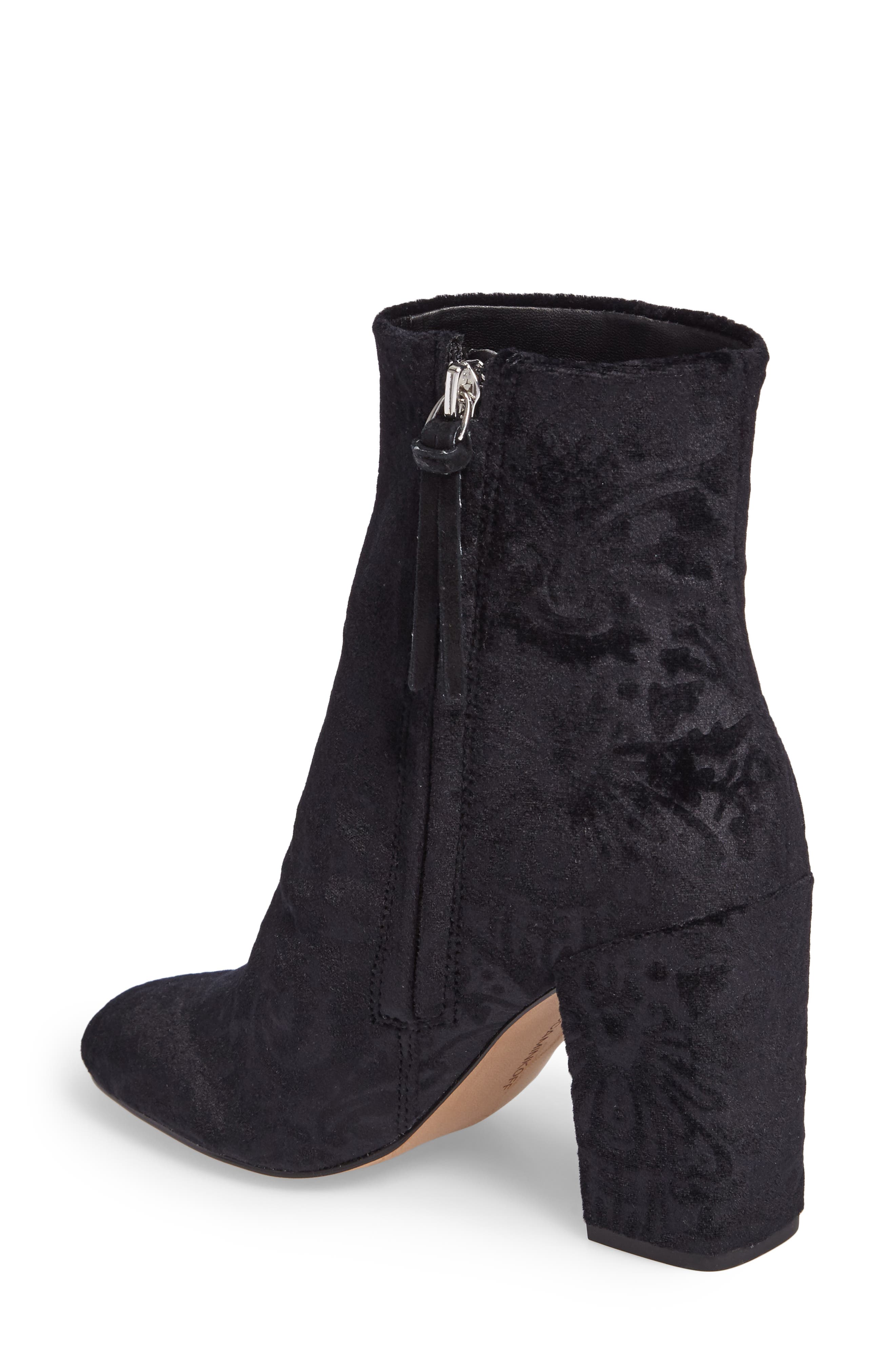 Rebecca Minkoff Floral Velvet Bootie, Alternate, color, 