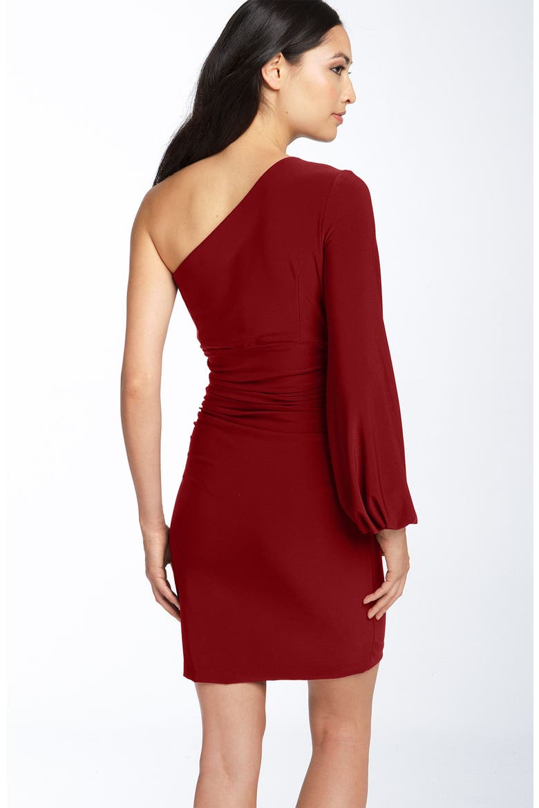 One Shoulder Matte Jersey Dress, Alternate, color, POMEGRANATE