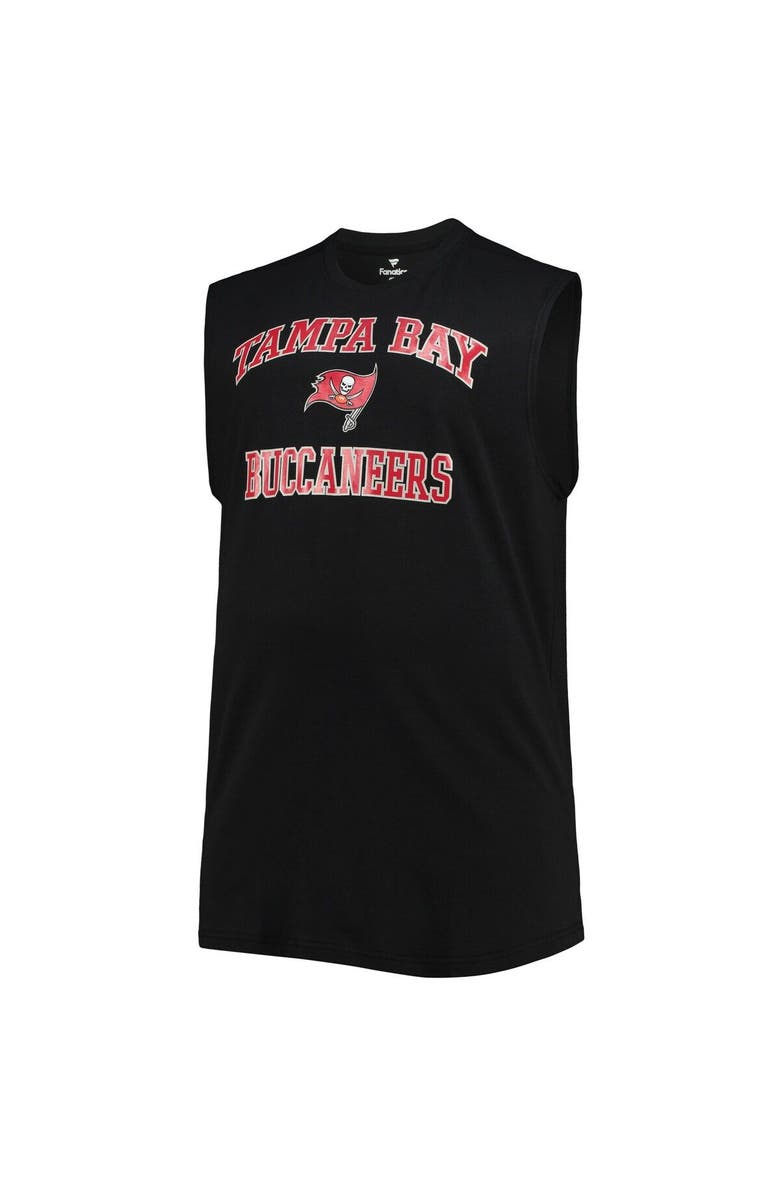 PROFILE Men's Black Tampa Bay Buccaneers Big & Tall Muscle Tank Top, Alternate, color,
