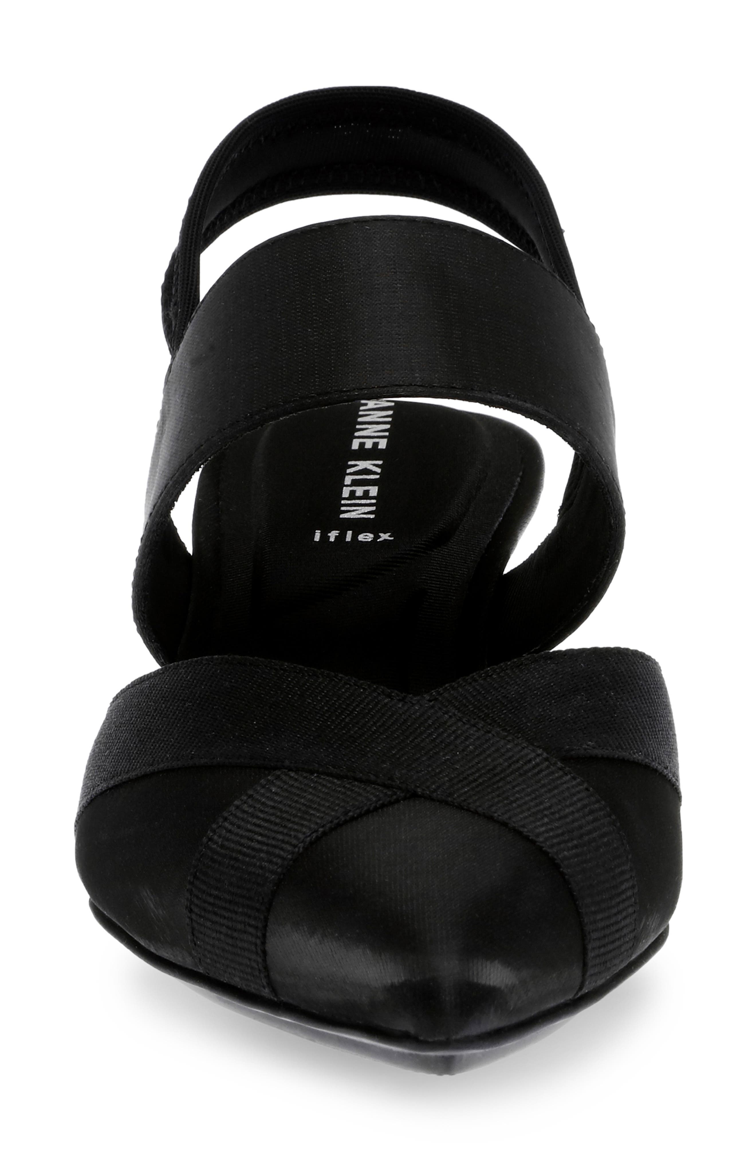 Anne Klein Ireland Kitten Heel Pointed Toe Pump, Alternate, color, Black Fabric