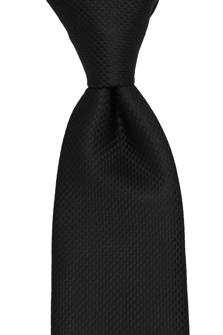 Solid Textured Tie, Alternate, color, BLACK