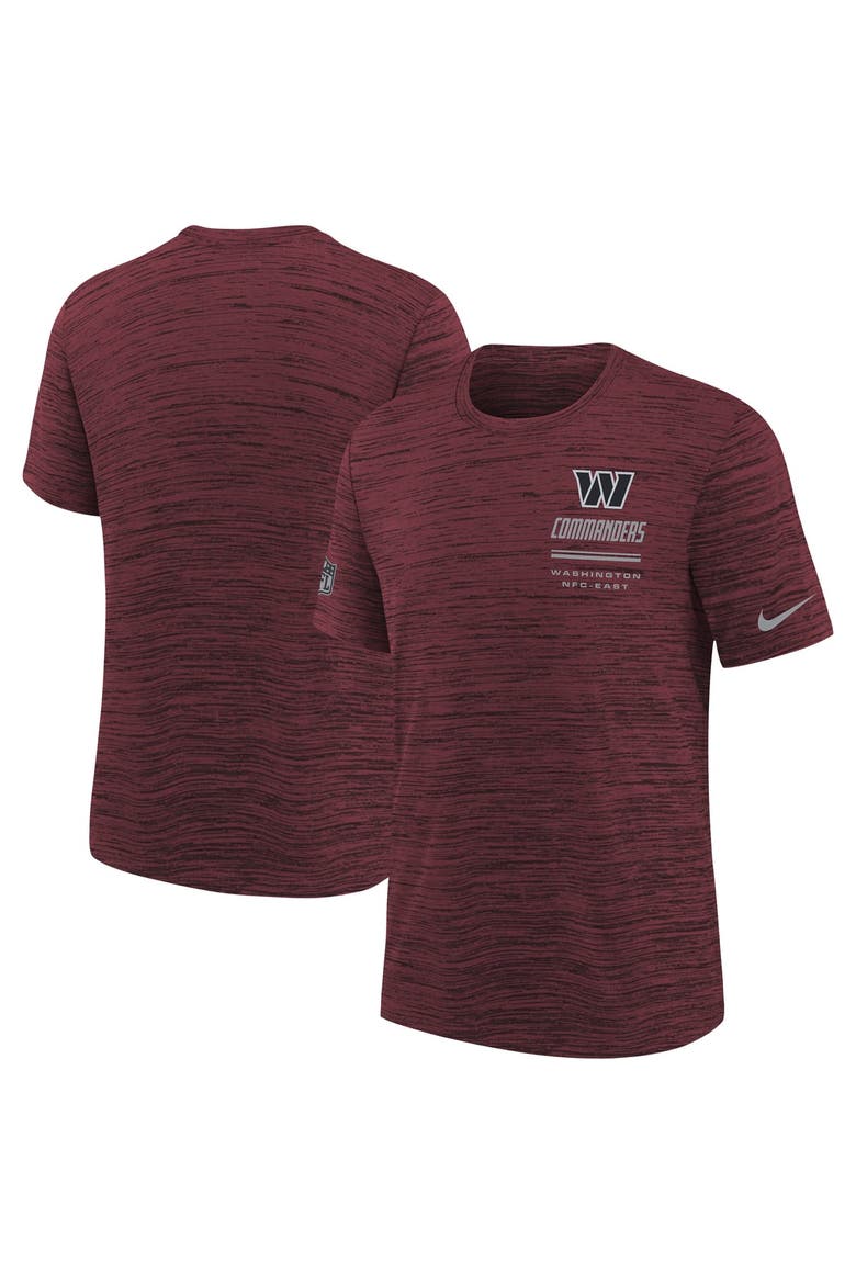 Youth Nike  Burgundy Washington Commanders Sideline Velocity Dri-FIT T-Shirt, Main, color, Burgundy