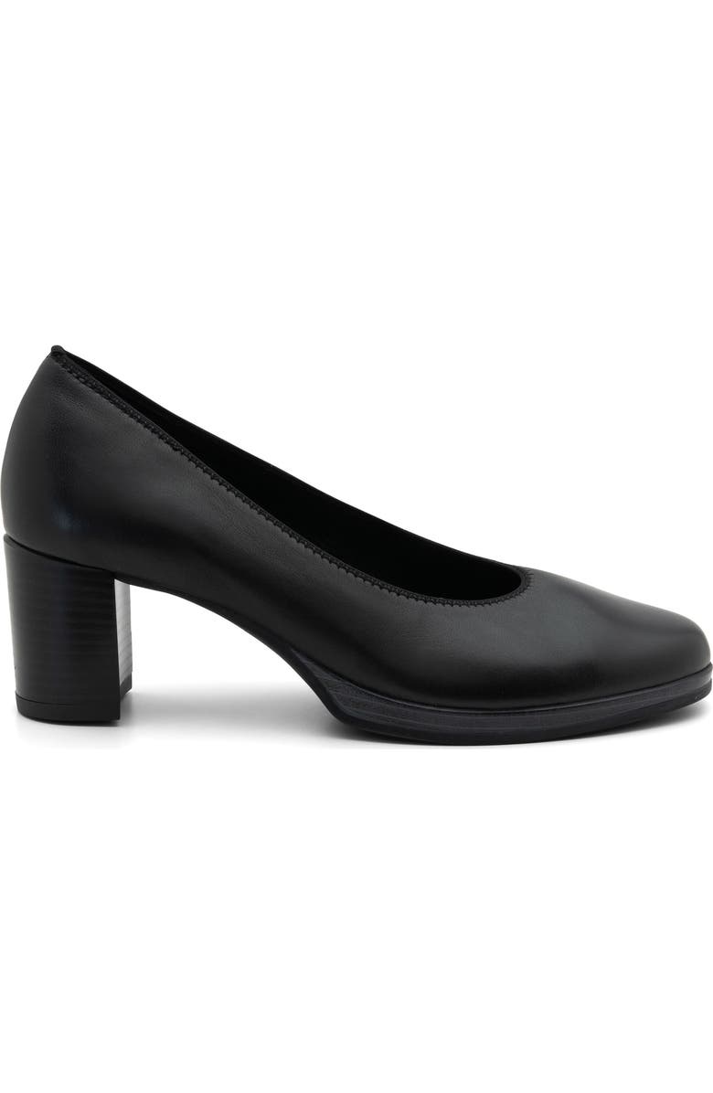 ara Block Heel Pump, Alternate, color, Black Nappa Leather
