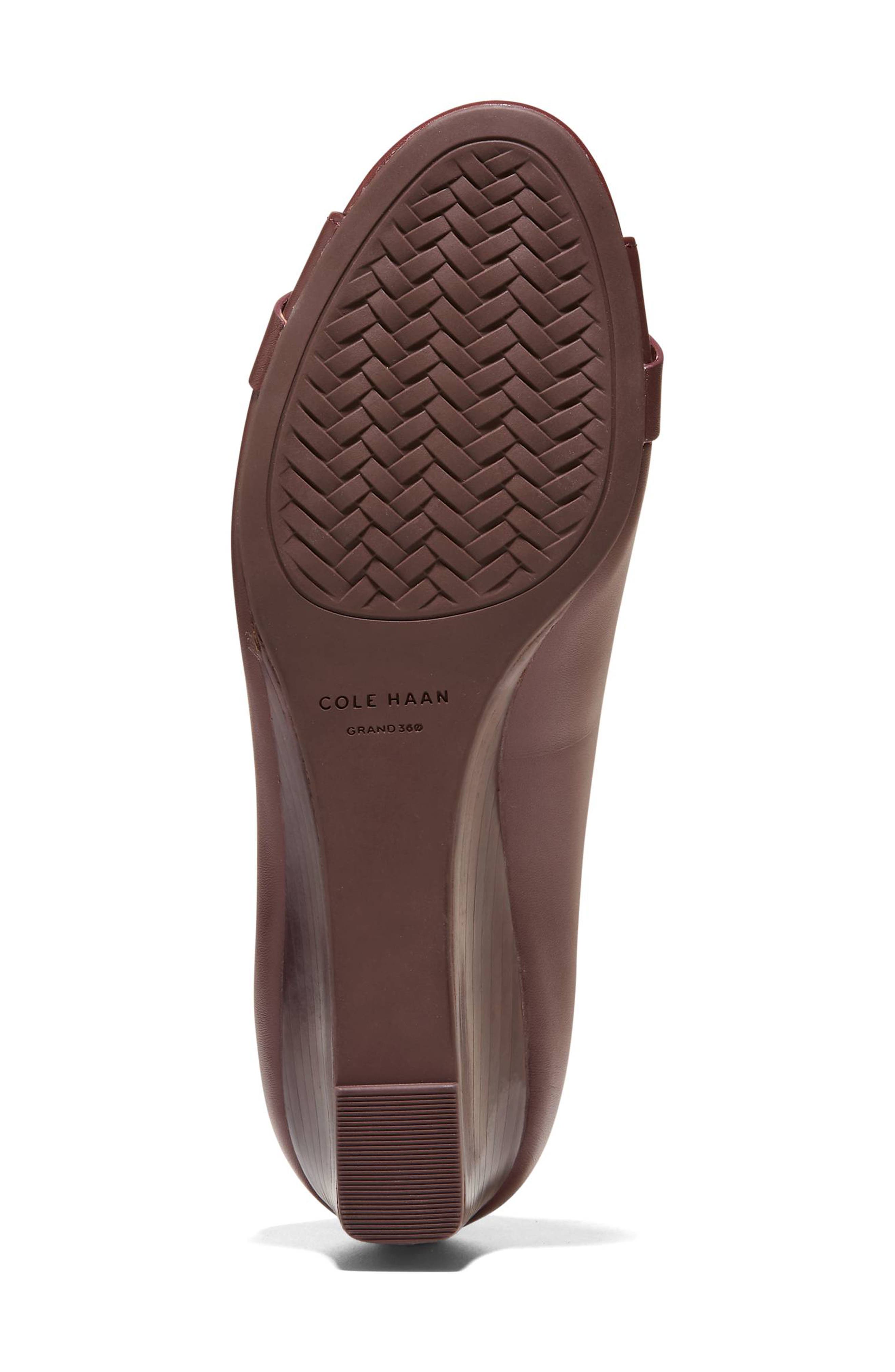 Go-To Malta Bow Peep Toe Wedge Pump, Alternate, color, MAHOGANY LEATHER