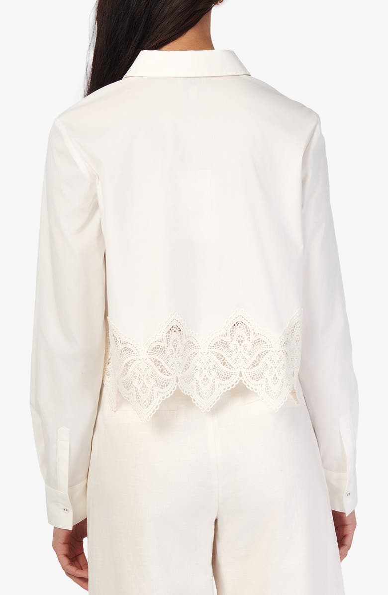 CAMI NYC Cielo Lace Trim Crop Shirt, Alternate, color, 