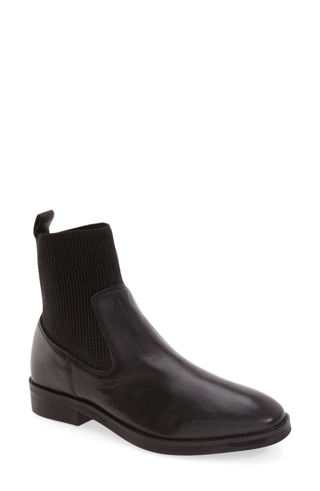 Topshop 'Ana' Elastic Bootie, Main, color, 