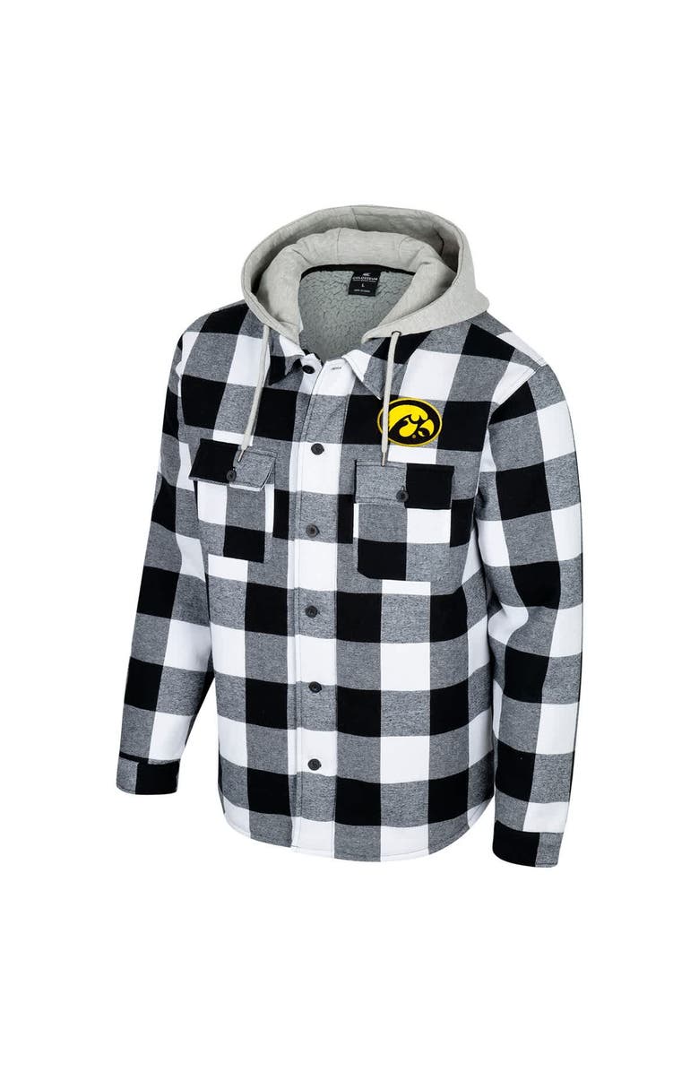 COLOSSEUM Men's Colosseum Black/White Iowa Hawkeyes Buffalo Plaid Full-Zip Jacket, Alternate, color, Black