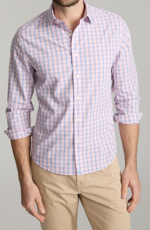 Untuckit Fairchild Plaid Wrinkle Free Cotton Button-up Shirt In Pink
