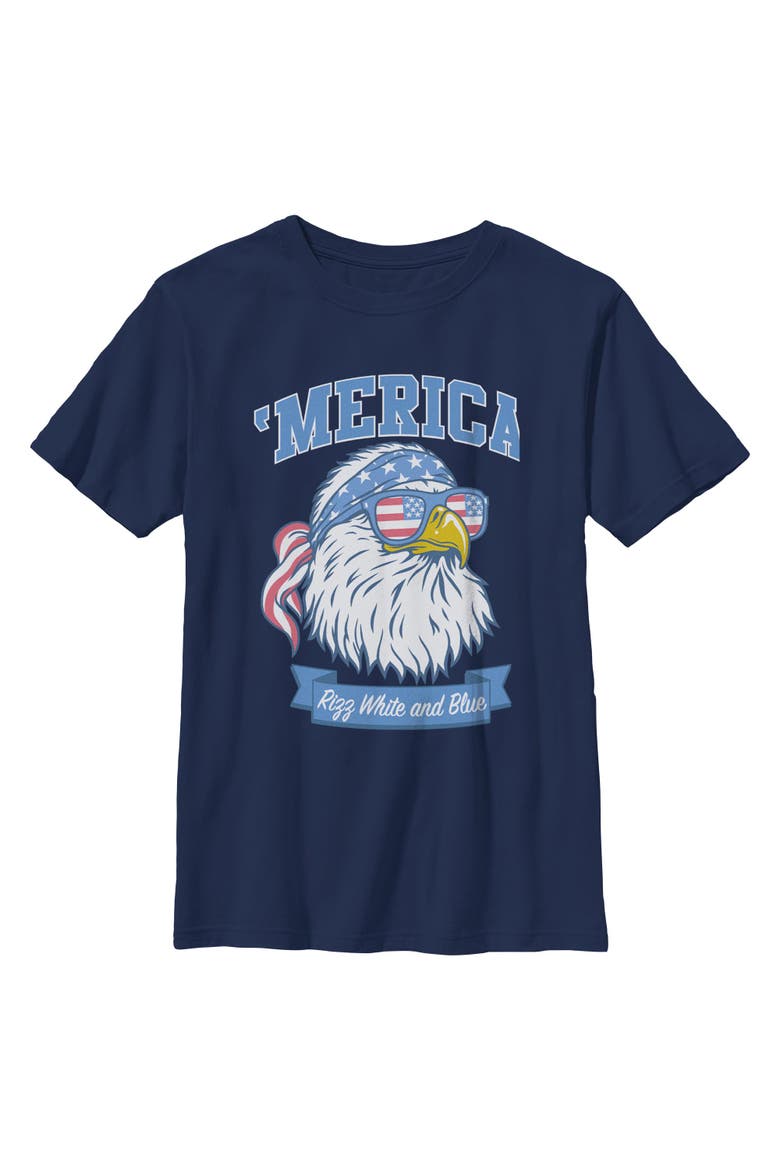 Boy's Lost Gods America Cool Bald Eagle  Graphic T-Shirt, Main, color, Navy Blue