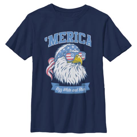 Boy's Lost Gods America Cool Bald Eagle  Graphic T-Shirt