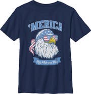 Lost Gods Boy's Lost Gods America Cool Bald Eagle Graphic T-Shirt