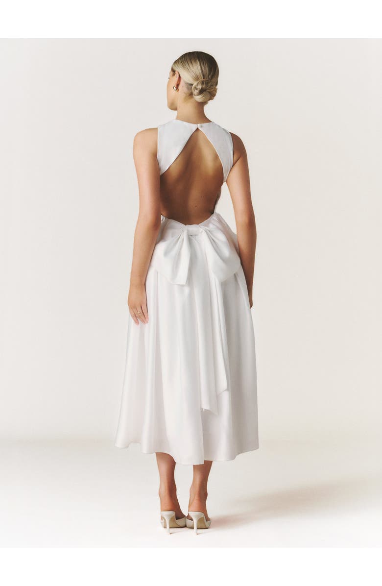Six Stories Penelope Bow Back Midi Dress, Alternate, color, White
