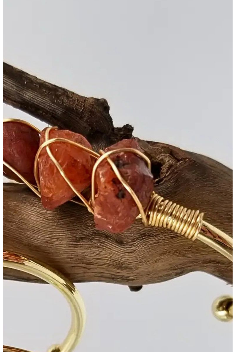 Gemstone Wire-Wrapped Bracelet, Alternate, color, Carnelian