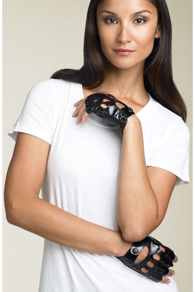 Fingerless Driving Gloves, Alternate, color, BLACK