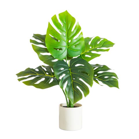 20-in Artificial Swiss Monstera Plant