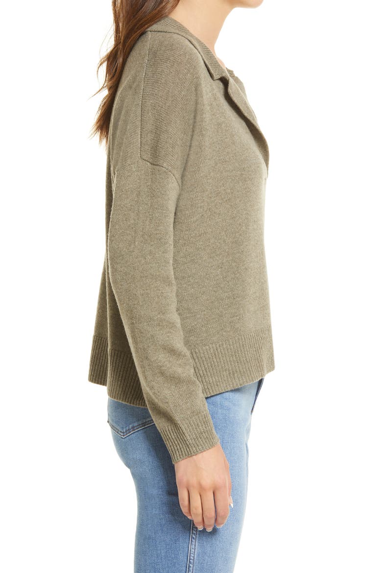 Davie Polo Sweater, Alternate, color, HEATHER SAGEMIST