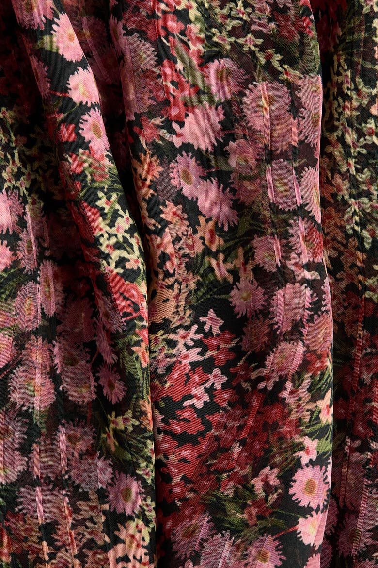 Tie-Detail Chiffon Blouse, Alternate, color, Pink/floral