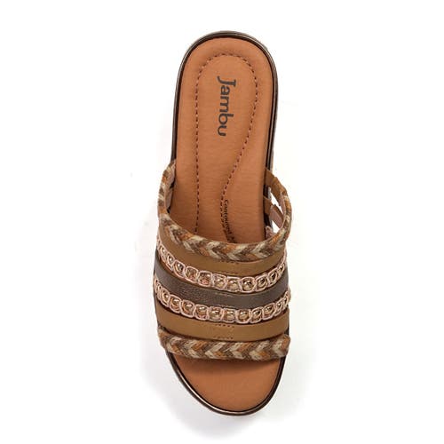 Jambu Dahlia Wedge Sandal In Tan Multi