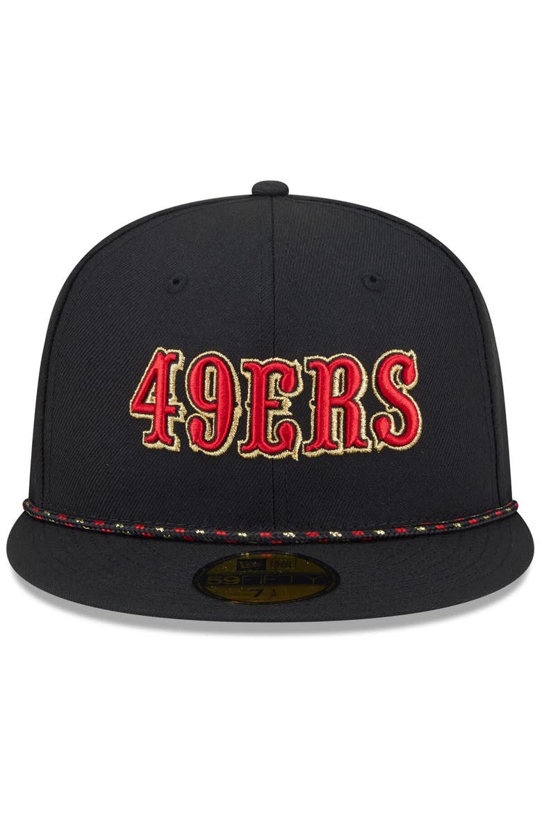 Men's New Era  Black San Francisco 49ers 2025 Rivalries Collection Sideline Rope 59FIFTY Fitted Hat, Alternate, color, Black