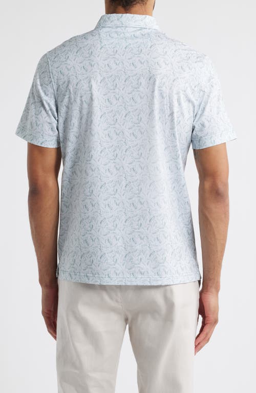 Bugatchi Victor Ooohcotton® Feather Print Polo In Mint