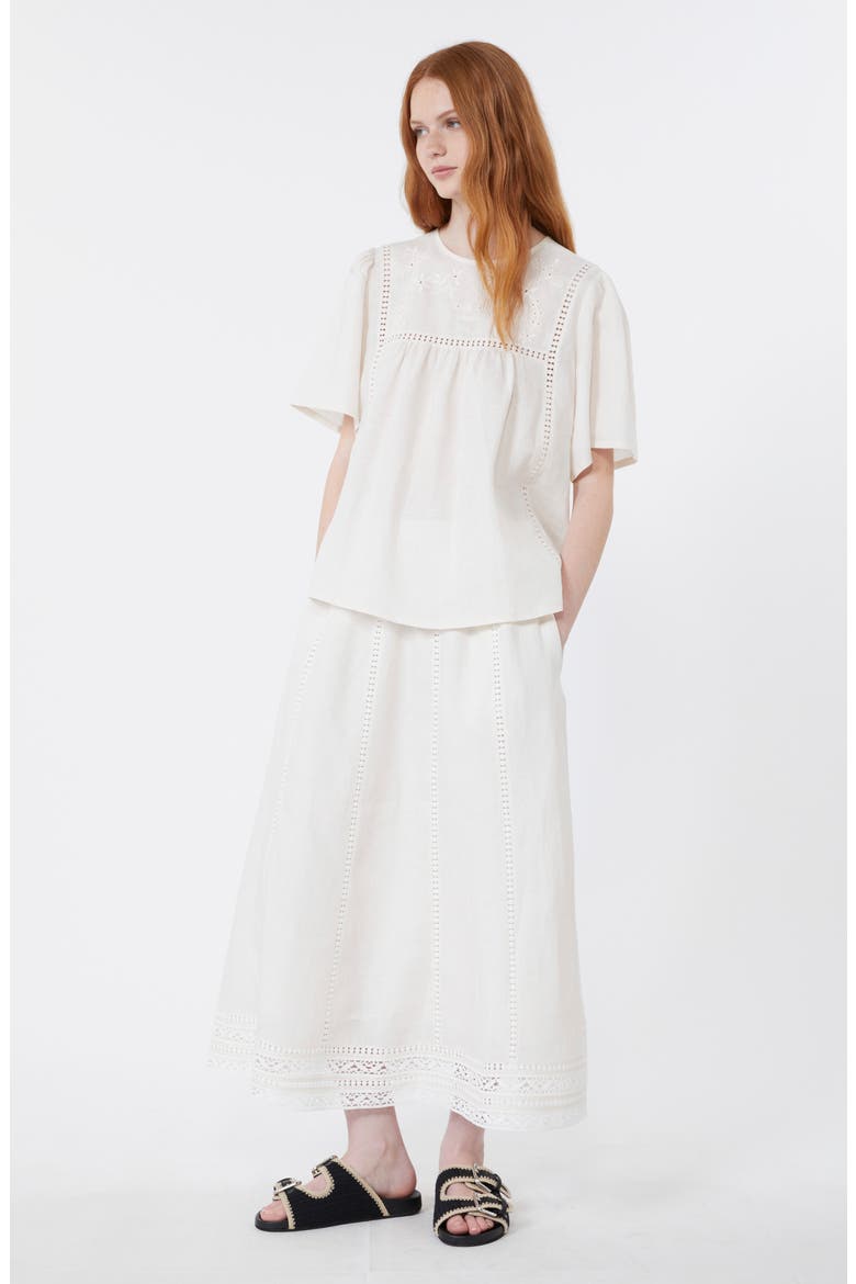 Bacino Embroidery Top, Alternate, color, ECRU