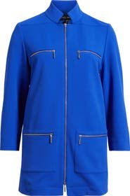 Ming Wang Deco Stretch Crepe Utility Jacket