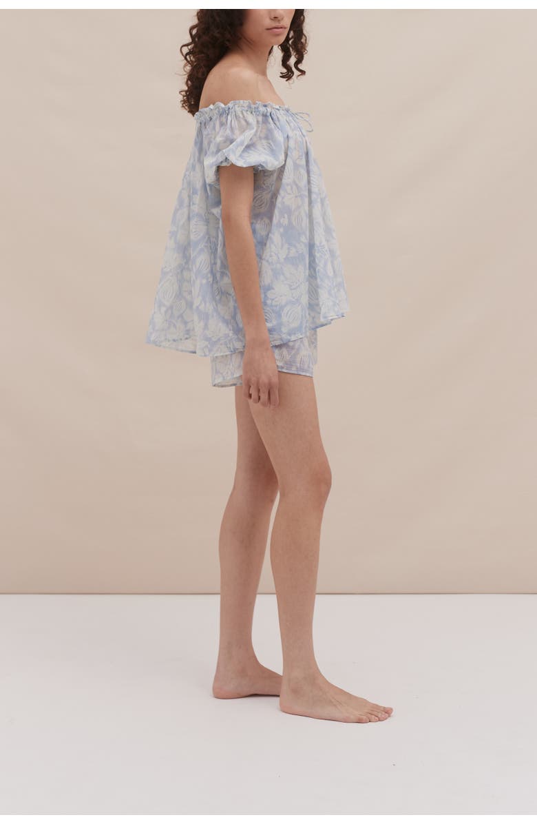 Desmond & Dempsey Idyllic Short Pajama Set, Alternate, color, Alma Fig Blue