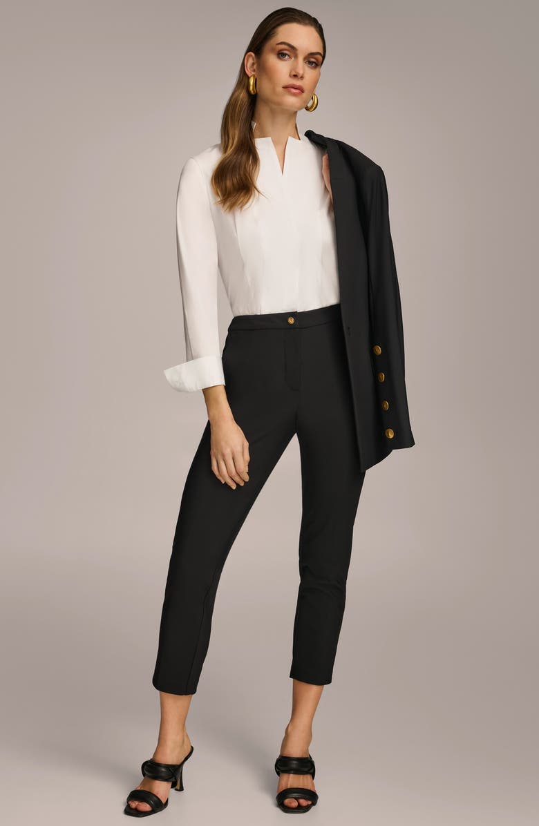 Donna Karan New York Slim Ankle Pants, Alternate, color, Black