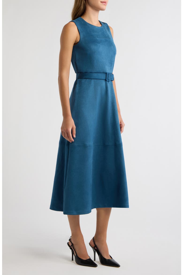 Belted Sleeveless Midi Dress, Alternate, color, DUTCH BLUE