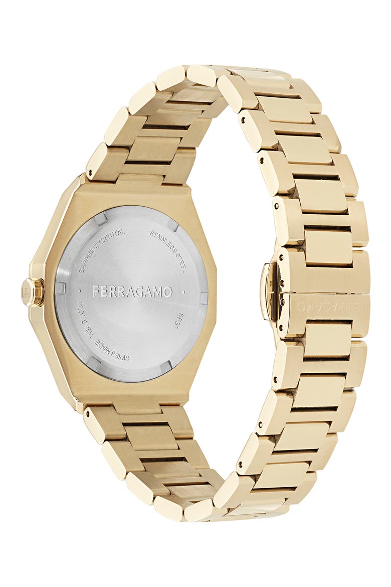 Edge Bracelet Watch, 34mm, Alternate, color, IP YELLOW GOLD