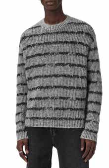 AllSaints Dissolved Stripe Crewneck Sweater