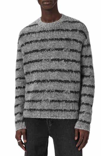 AllSaints Dissolved Stripe Crewneck Sweater