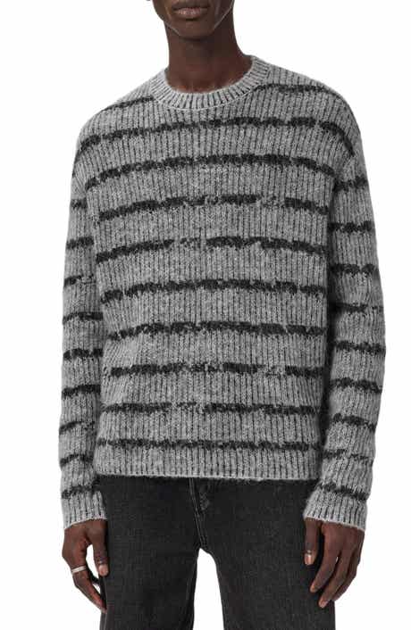 AllSaints Dissolved Stripe Crewneck Sweater