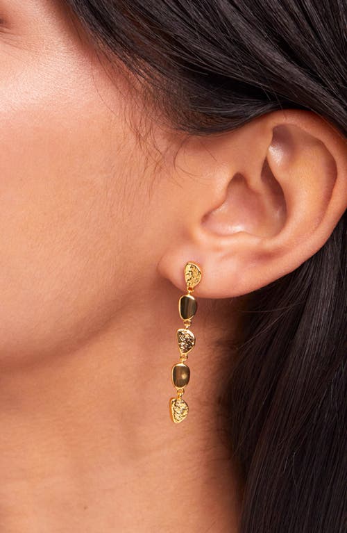 Estella Bartlett Textured & Plain Pebble Drop Earrings In Gold