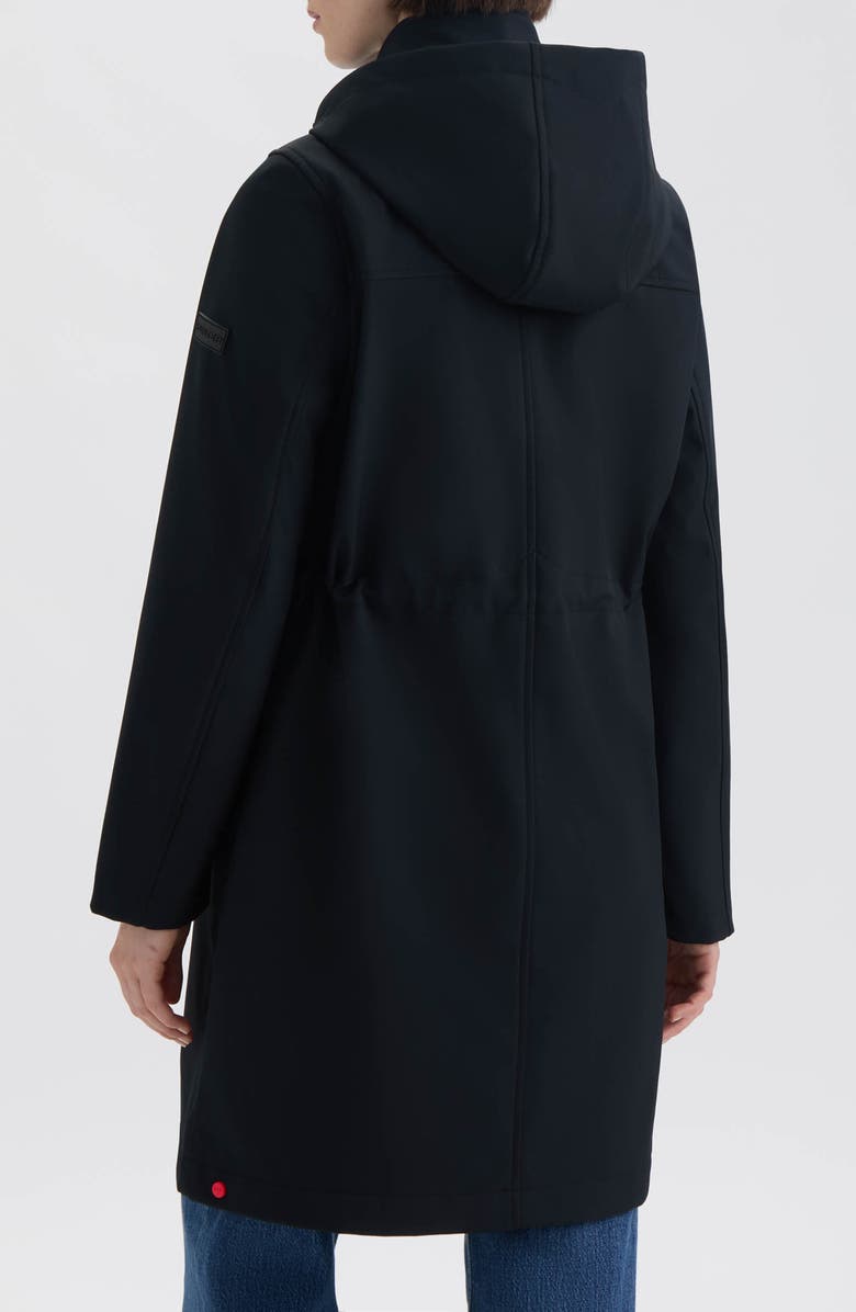 Hunter Kate Water Repellent Hooded Softshell Coat, Alternate, color, Black