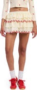 JACQUIE THE LABEL Embroidered Tiered Miniskirt