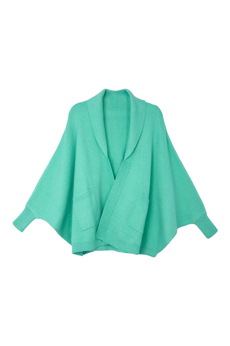 Oversize Ribbed Knit Cardigan, Alternate, color, AQUA