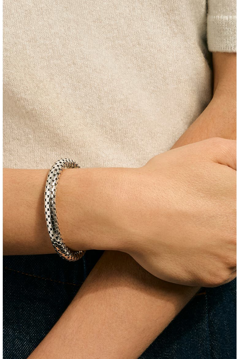 Dot Coil Cuff Bracelet, Alternate, color, SILVER