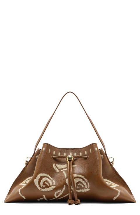 Medium Alba Leather Shoulder Bag