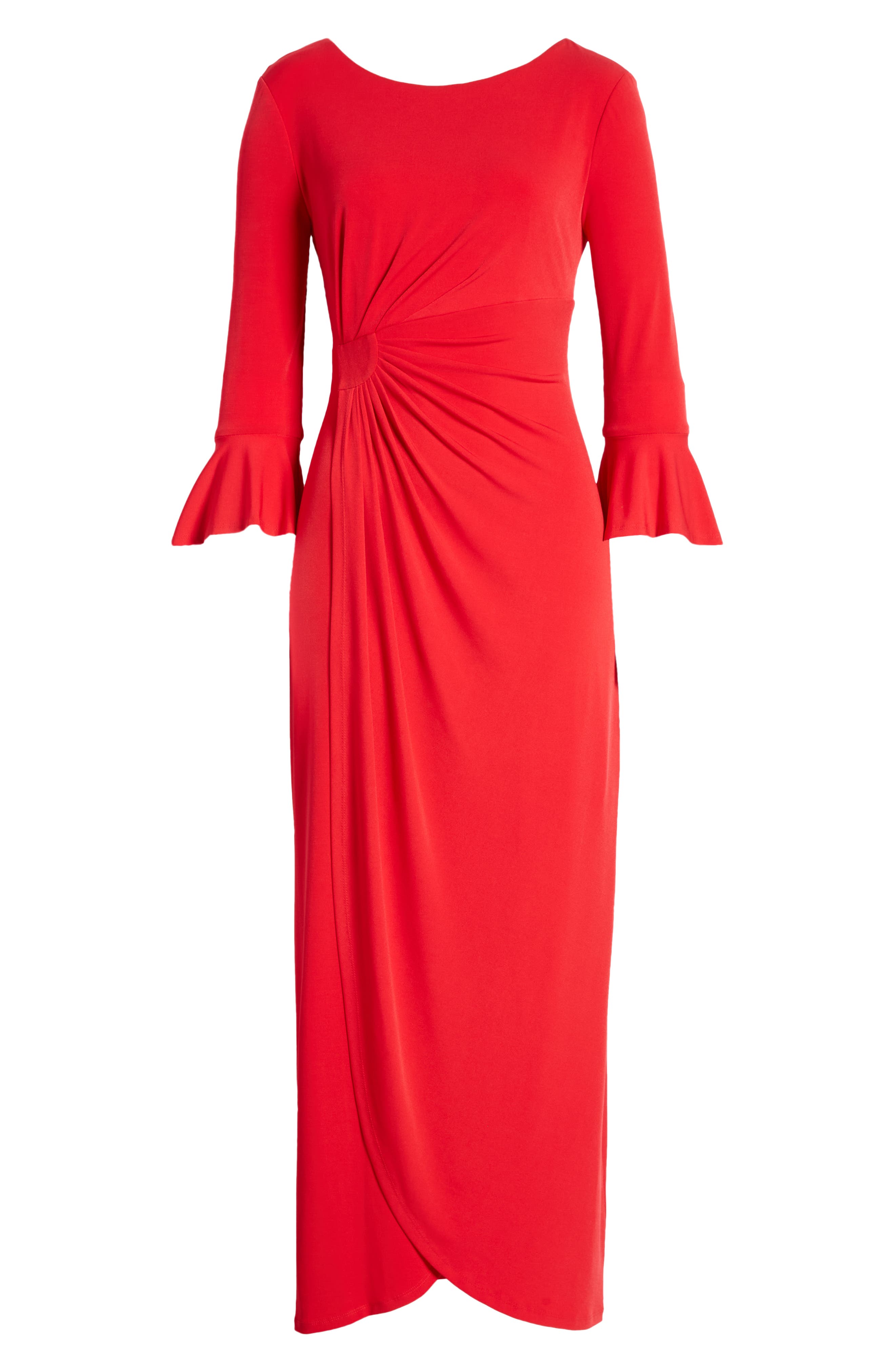 Bell Sleeve Gathered Waist Gown (Women) | Nordstrom