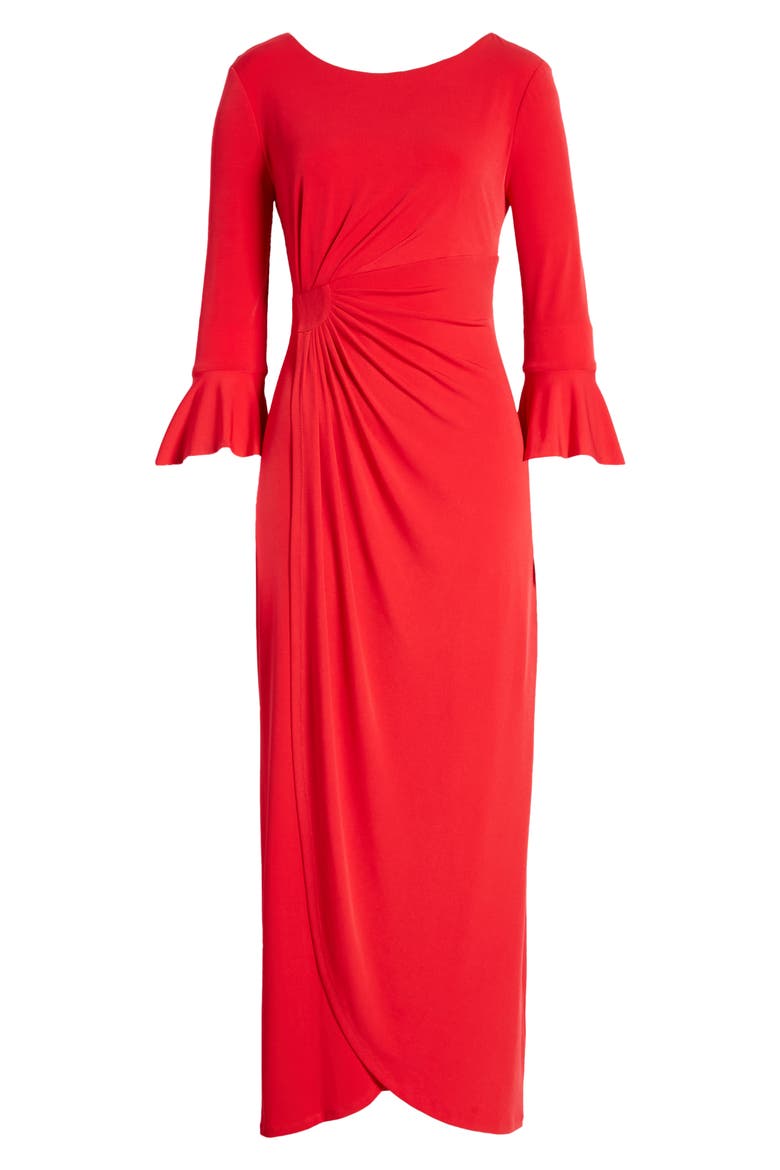 Bell Sleeve Gathered Waist Gown (Women) | Nordstrom