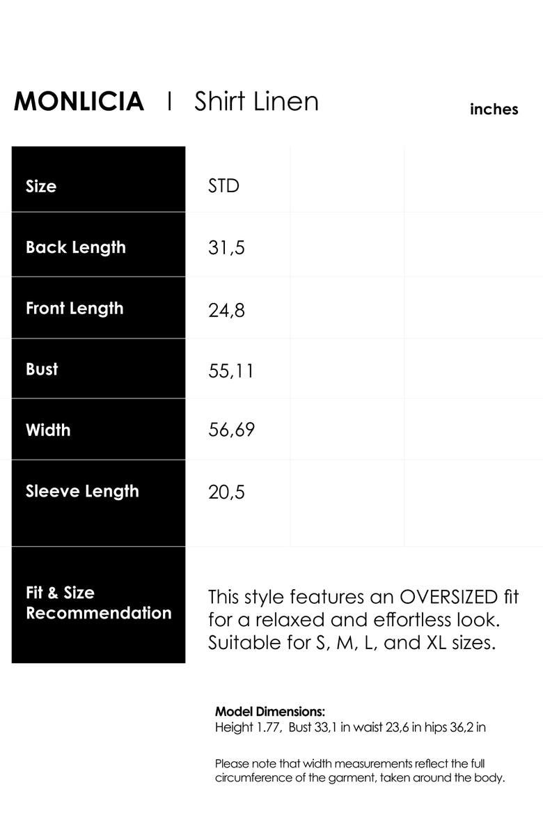 Monlicia Iyan 100% Linen Oversize Shirt, Alternate, color, Beige