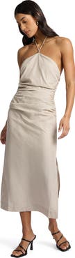 Onia Ruched Halter Dress