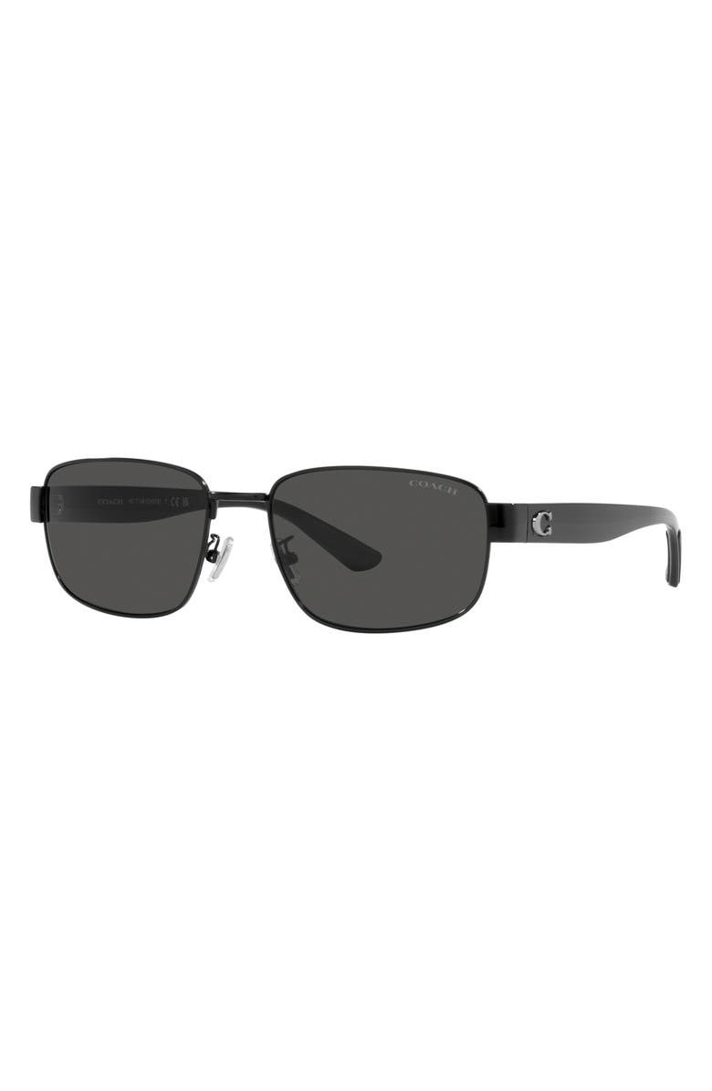 COACH 55mm Rectangular Sunglasses, Alternate, color,
