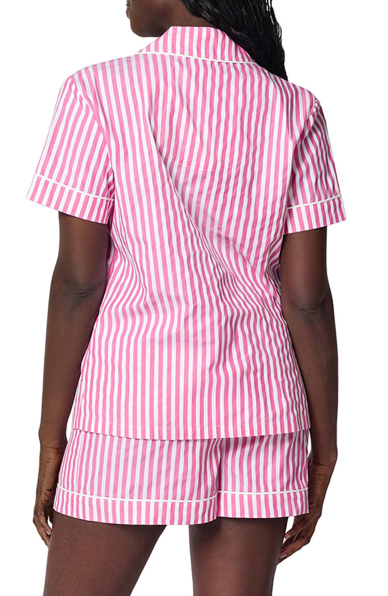 BedHead Pajamas Stripe Organic Cotton Dobby Short Pajamas, Alternate, color, 3D Stripe Pink