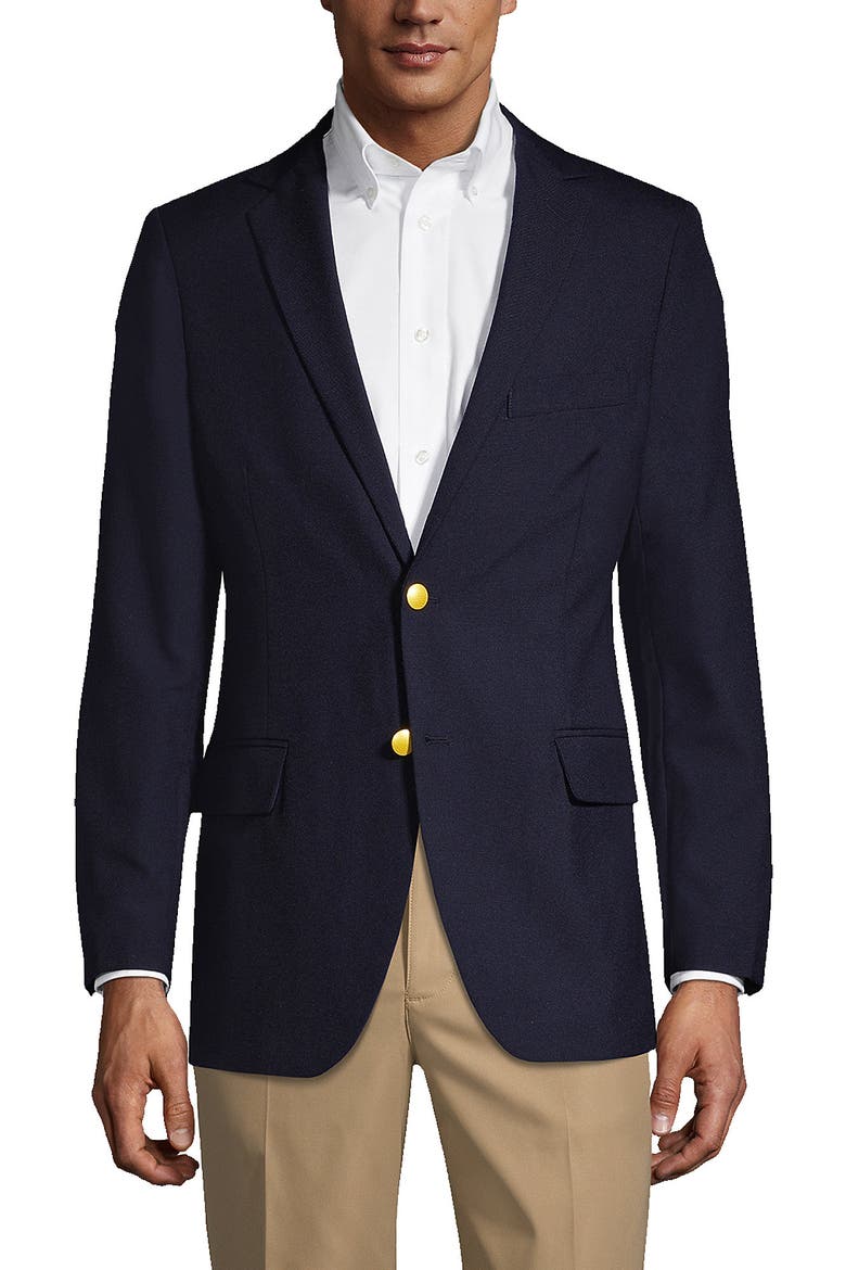 School Uniform  Tailored Fit Hopsack Blazer, Main, color, Deep Navy