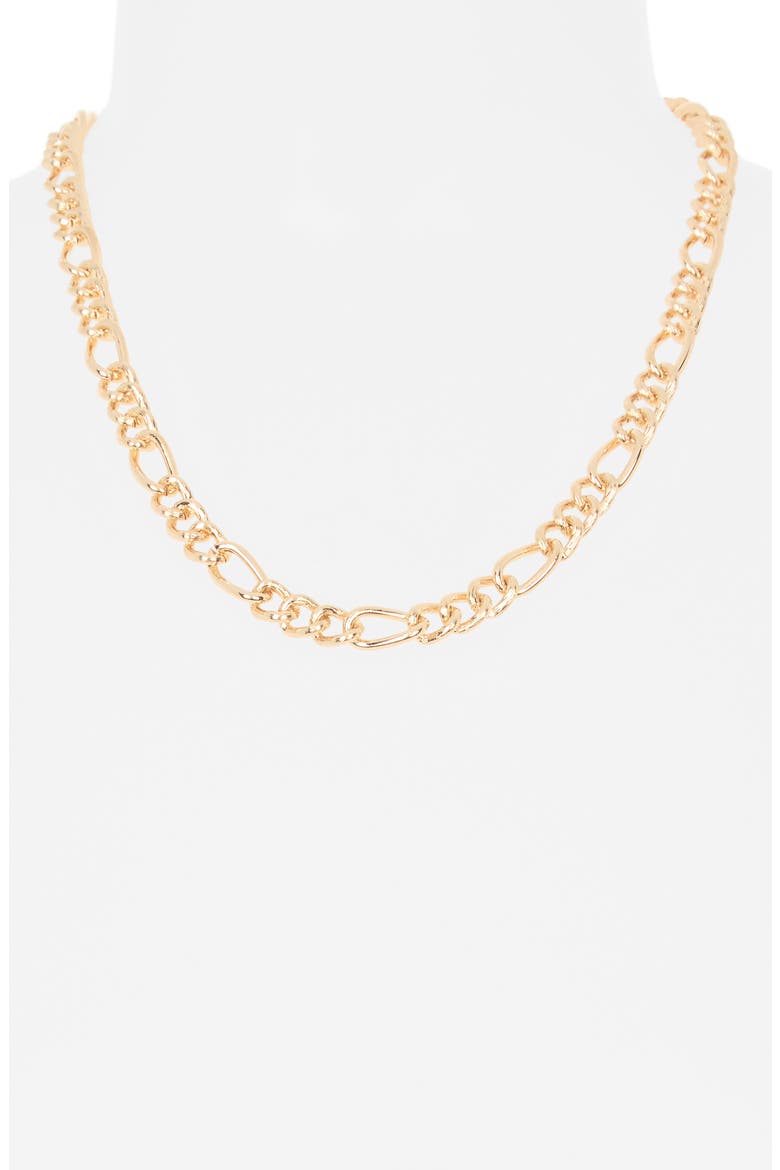 Mixed Chain Link Necklace, Alternate, color, GOLD